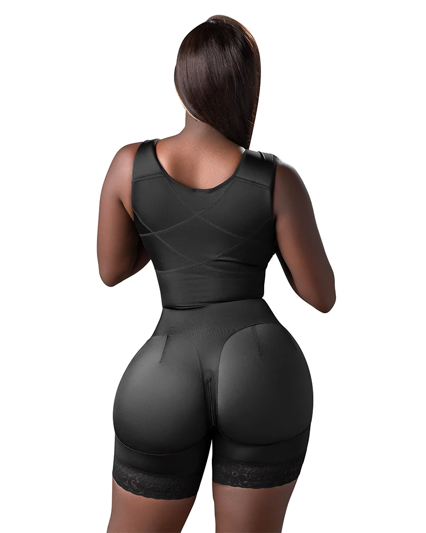 High compression Short Girdle With Brooches Bust Girdle With Bust For Daily and Post-Surgical Use