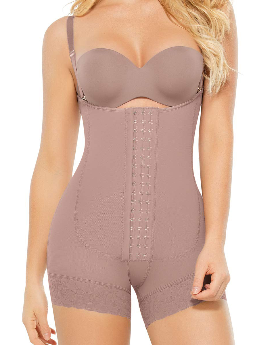 Open Bust Tummy Control Shapewear For Postpartum Body Shaper Post Liposuction Bodysuit Hook and Eye Weight Loss High Waist Flatten Abdomen Fajas
