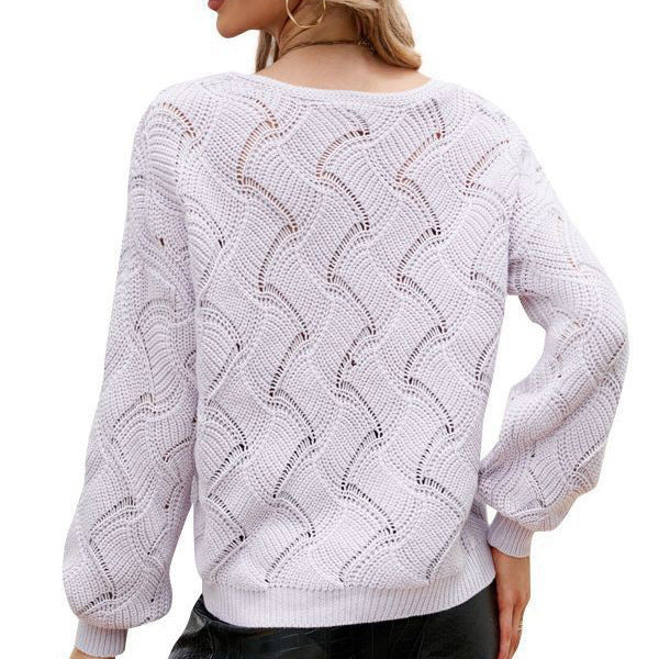 Long-sleeved Solid Color Pullover Loose Sweater