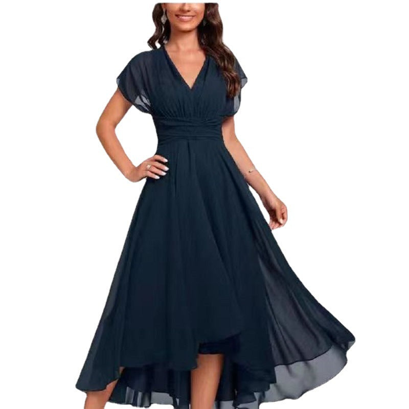 Chiffon V-neck Patchwork Dress