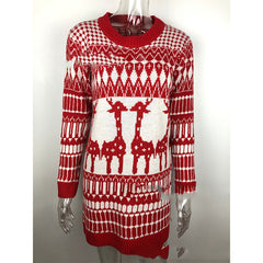 Slim Long Sleeve Fawn Christmas Sweater