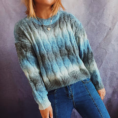Lightweight Rainbow Short Knitted Sweater For Women