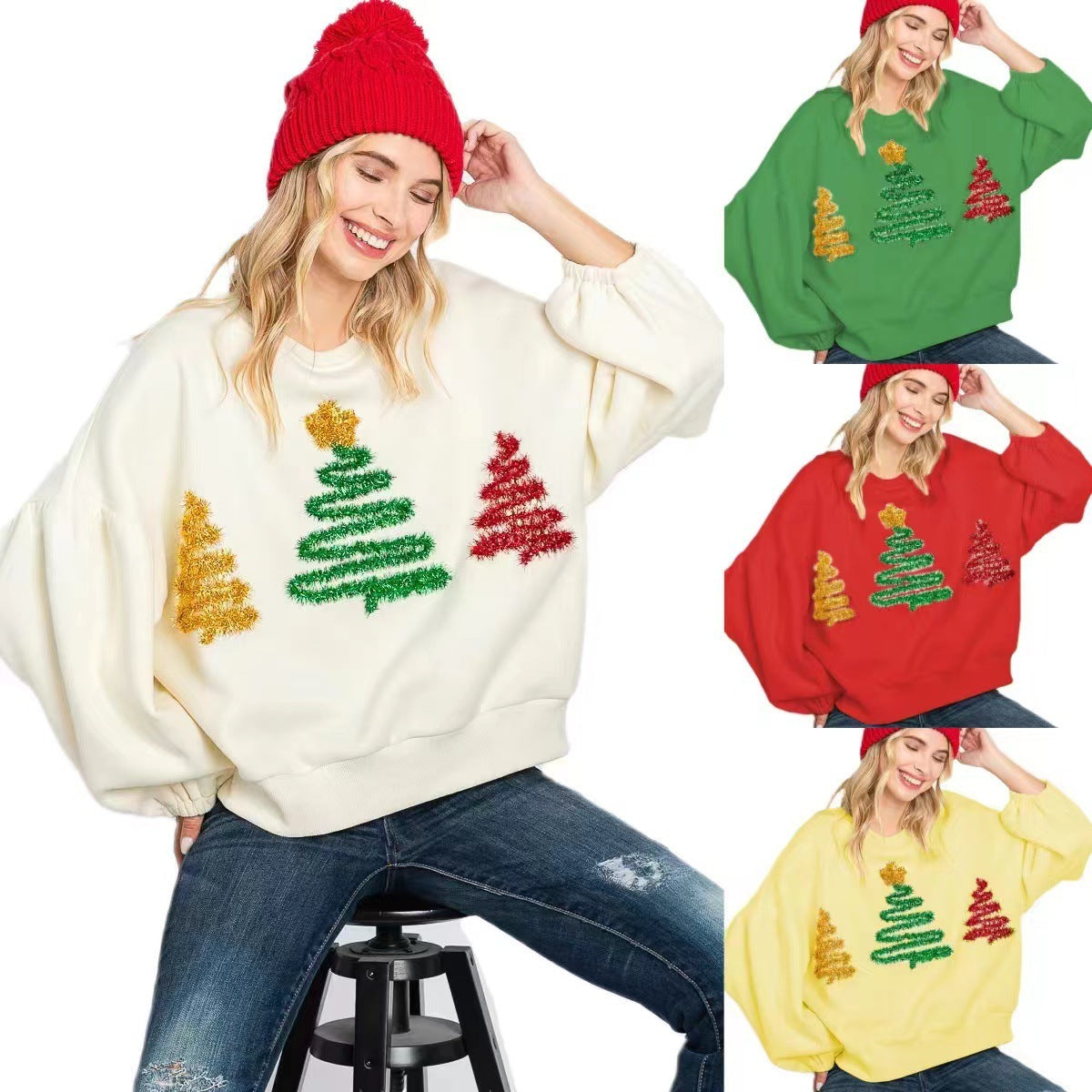 Christmas Tree Casual Pullover Long Sleeve Sweater