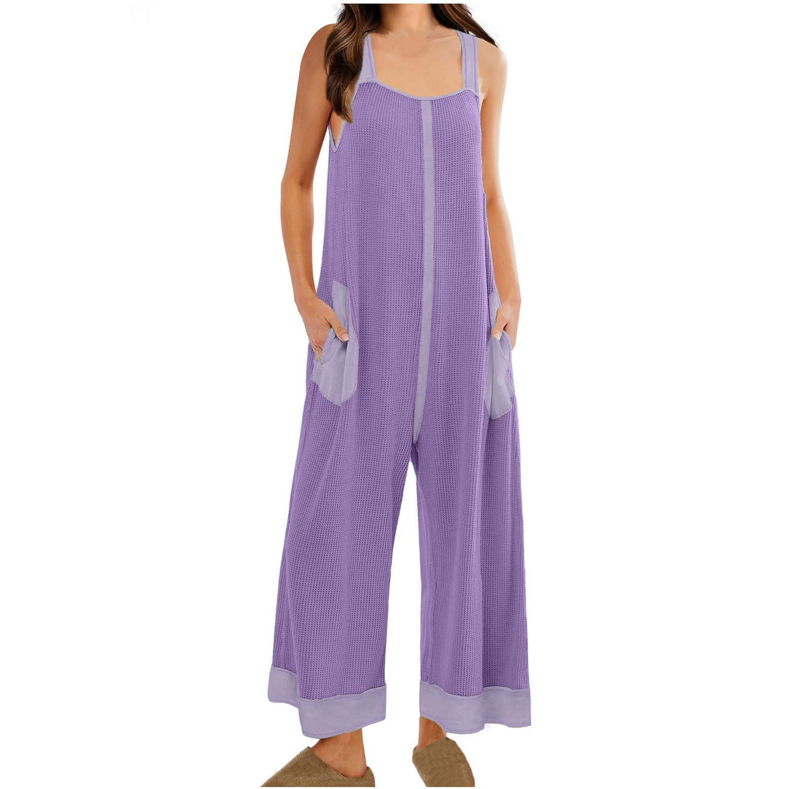 Casual Loose Jumpsuit Sleeveless U-neck One-piece
