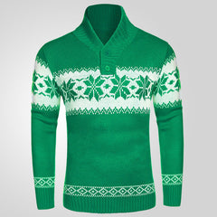 Men's Pullover Sweater And Long Sleeved Christmas Casual Jacquard Knitted Sweater Clothing For Men