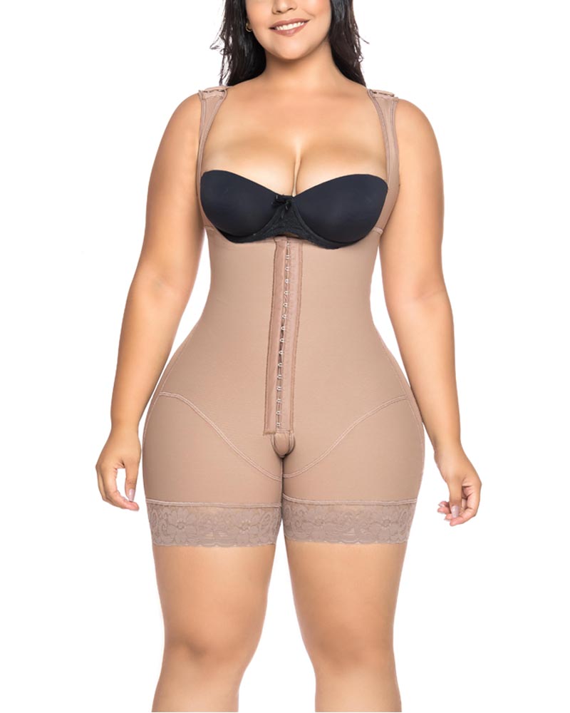 Shapewear Hook And Eye Closure Tummy Control Adjustable Crotch Open Bust Bodysuit