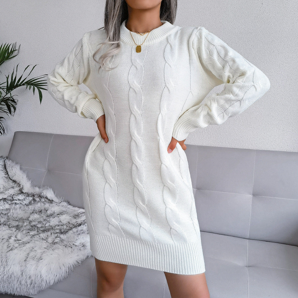 And Twist Bag Hip Sweater Knitted Dress