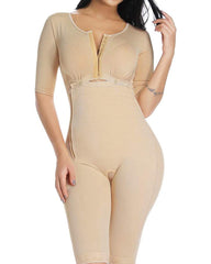 Bodyshaper Long sleeve Tummy Control Breast Support Side Zipper Long Bodysuit Shapewear
