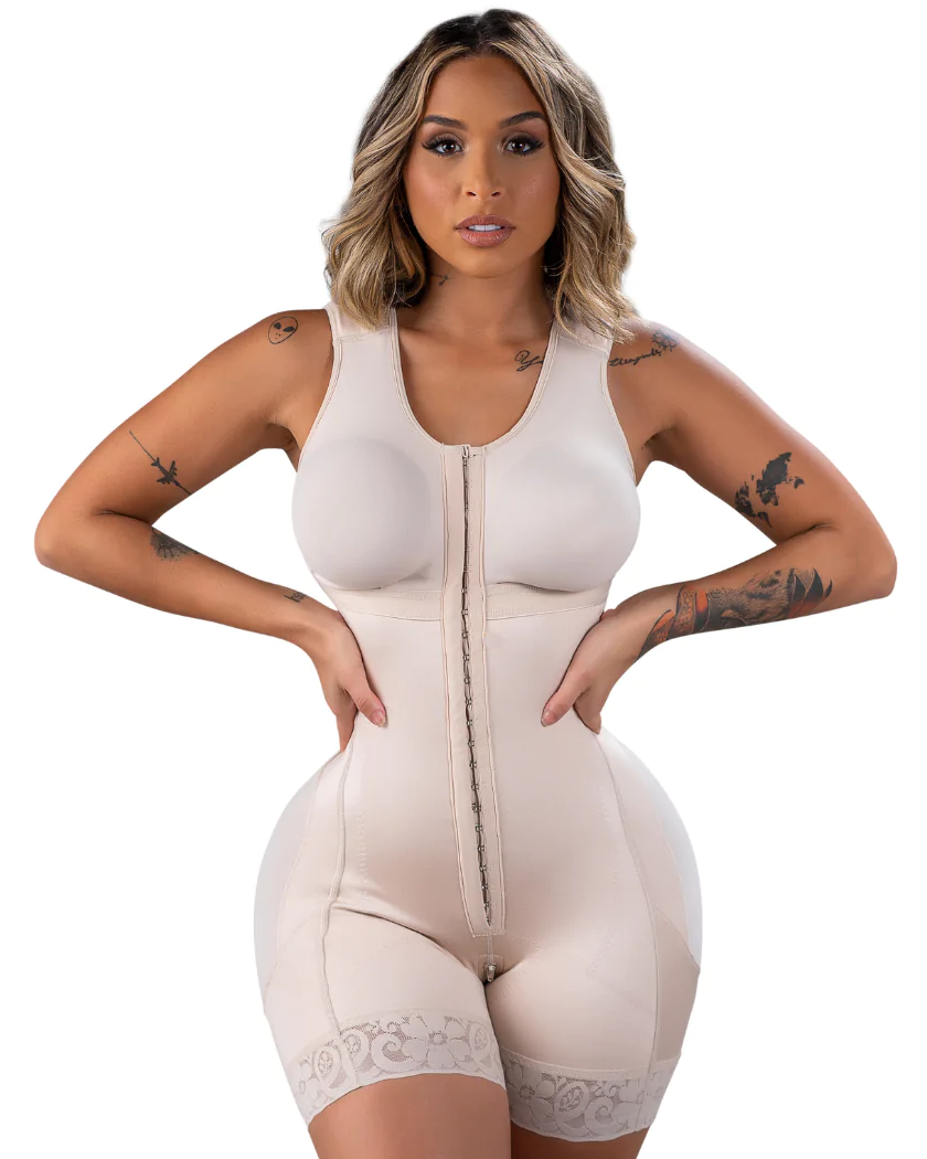 High compression Short Girdle With Brooches Bust Girdle With Bust For Daily and Post-Surgical Use