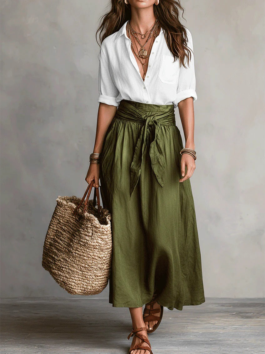 Casual Skirt And Shirt Two-Piece Set