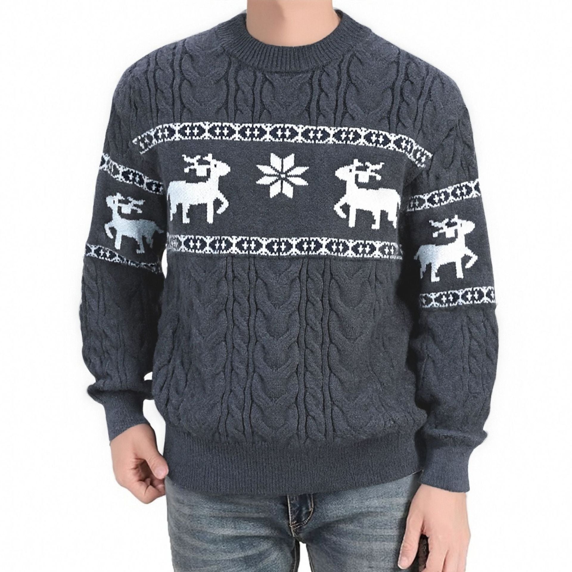 Round Neck Sweater Coat Men's Knitwear