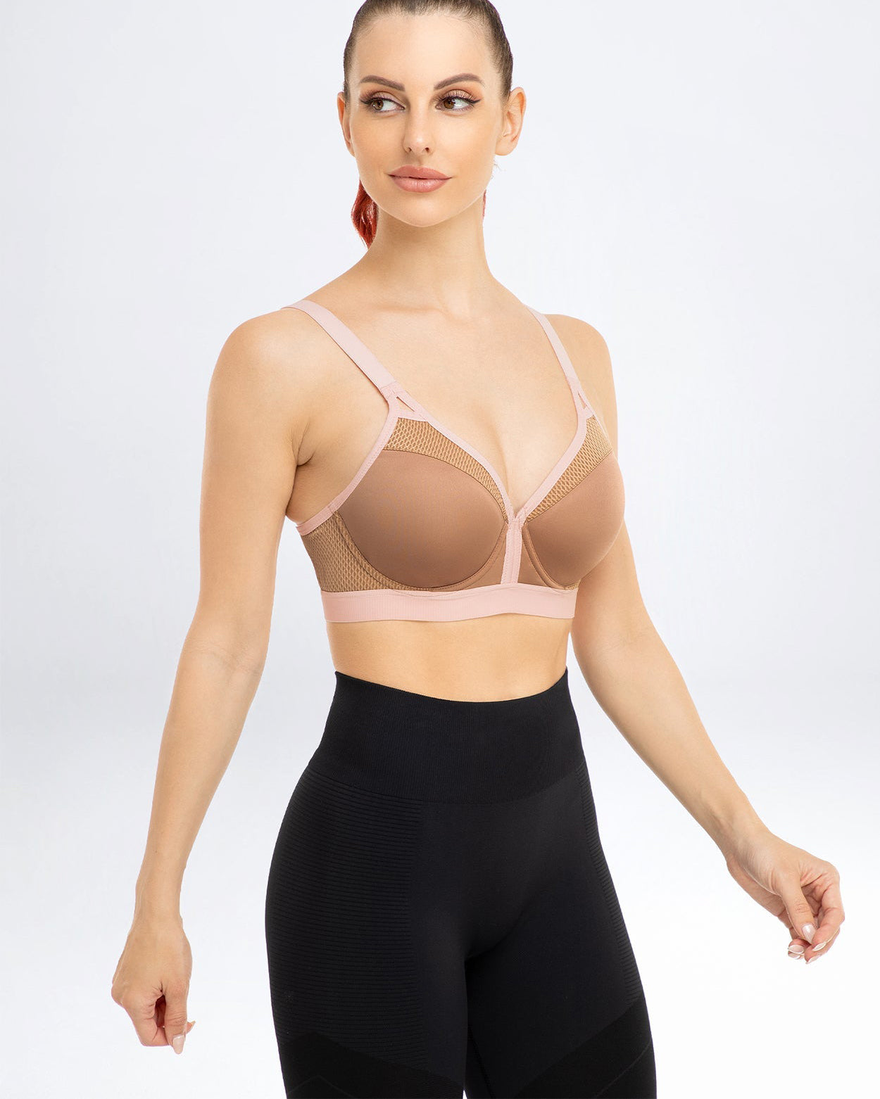 V Neck Full Figure Running Workout Bras