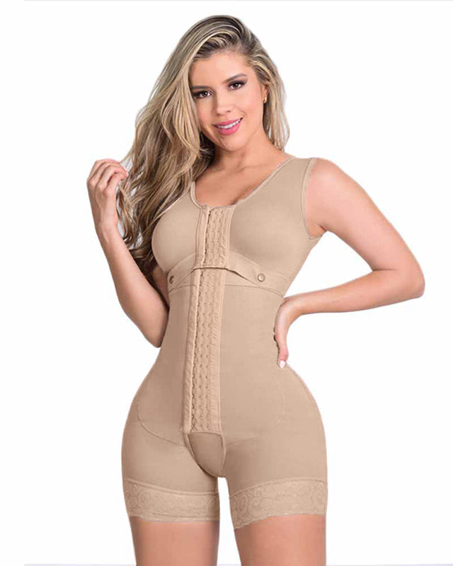 High Compression Hook Closure Adjustable Bra Slimming Bodysuit