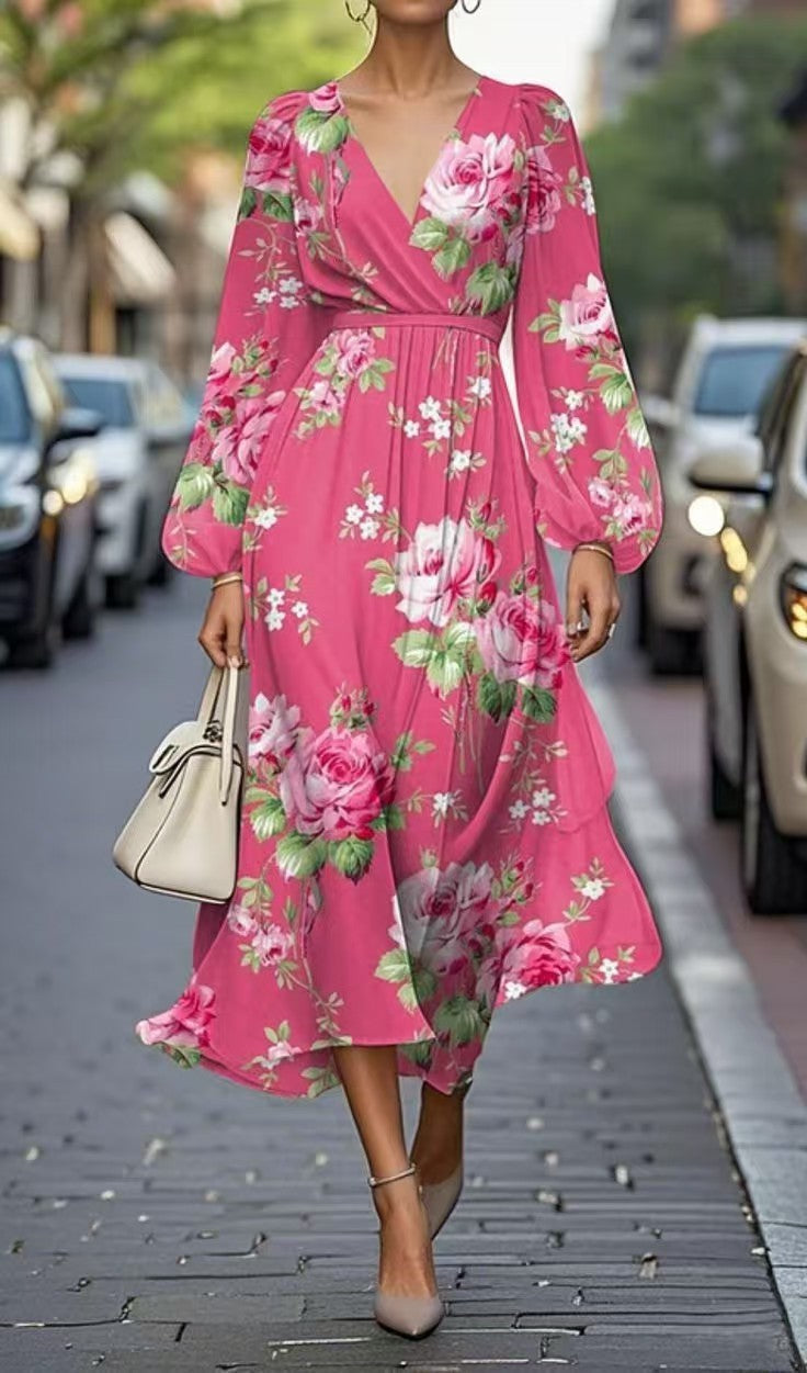 Printed Casual Retro Dress