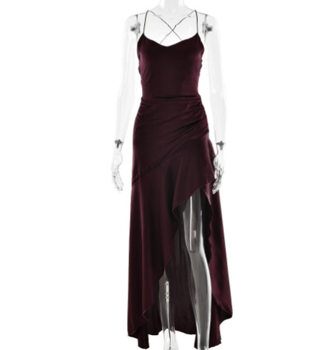 Backless Dress Split Suspender Maxi Dresses Clothing