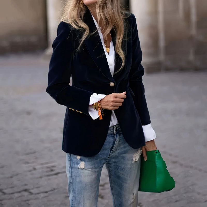 Velvet Lapel Casual Suit Business Slim Single-breasted Jacket Outwear Clothing For Women