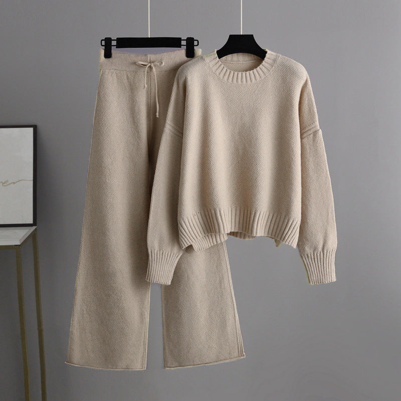 Casual Knitted Pants Set For Women