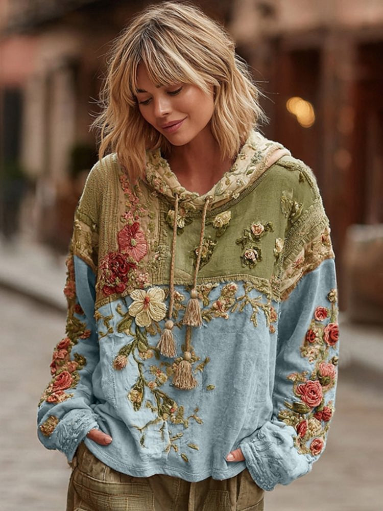 Long Sleeve Hooded Sweatshirt Pullover Loose Casual Top