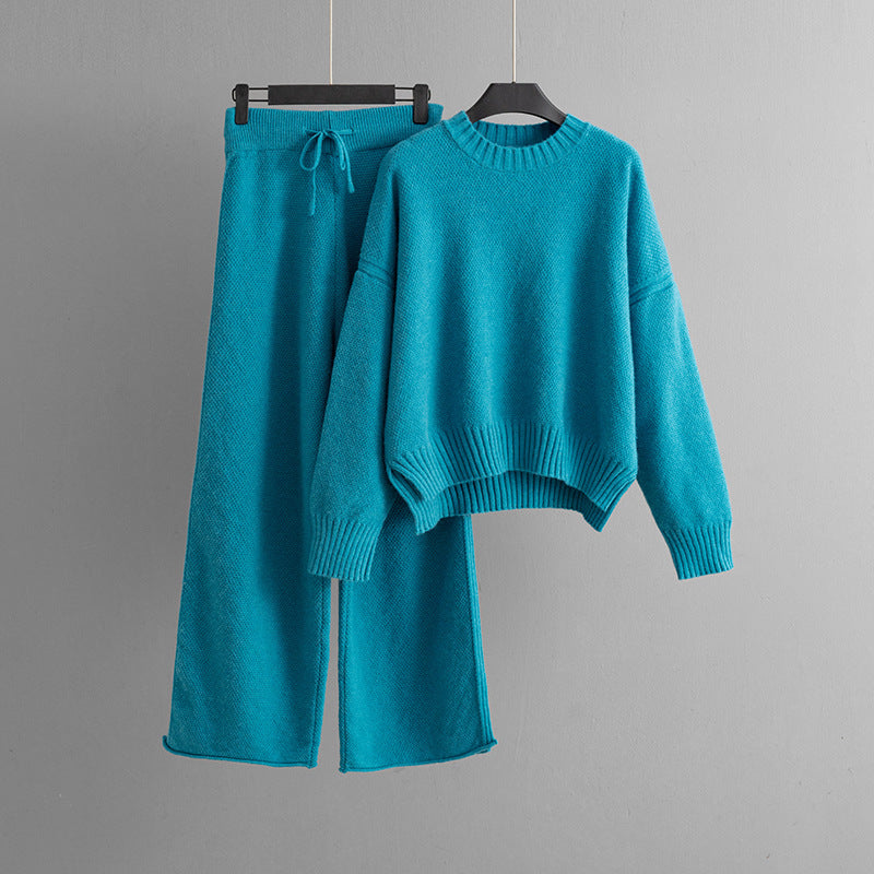 Casual Knitted Pants Set For Women