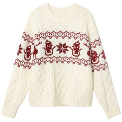 Loose Christmas Jacquard Geometric Sweater