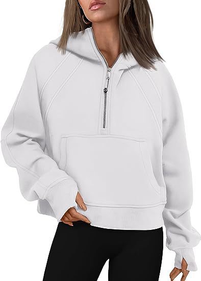 Zipper Hoodies Sweatshirts With Pocket Loose Sport Tops Long Sleeve Pullover Sweaters Fall Outfits Clothing
