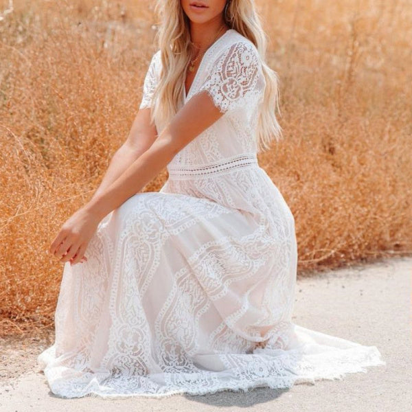 Tulle Dress Deep V Pullover Wedding Dress