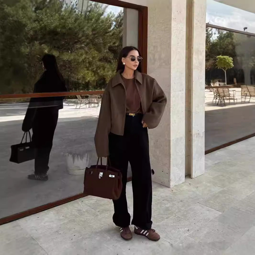 Fall And Lapels Woolen Coat