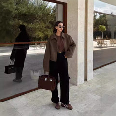 Fall And Lapels Woolen Coat