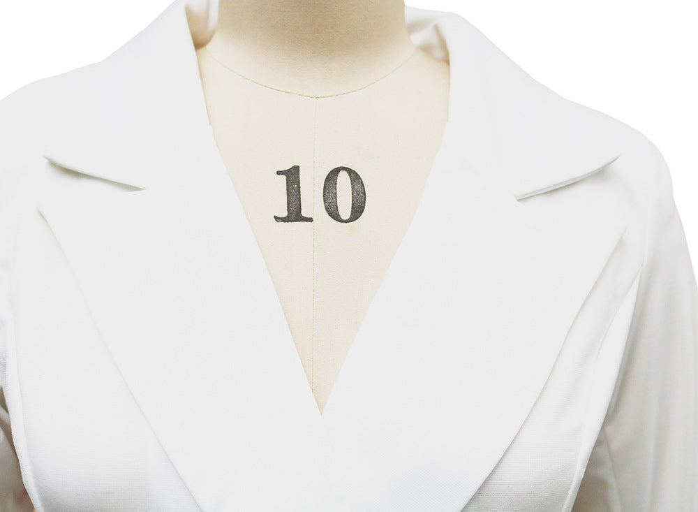 Double-breasted Blazer Dress Slim-fitting Hip-wrapped Lapel Long-sleeved Dresses Office Commuting Long Jacket Outwear For Clothing