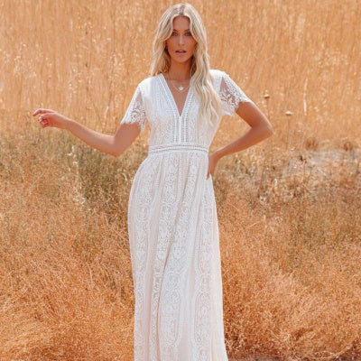 Tulle Dress Deep V Pullover Wedding Dress