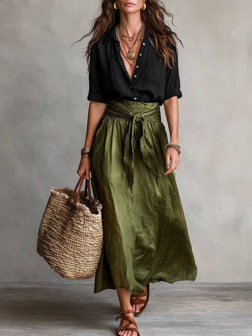 Casual Skirt And Shirt Two-Piece Set
