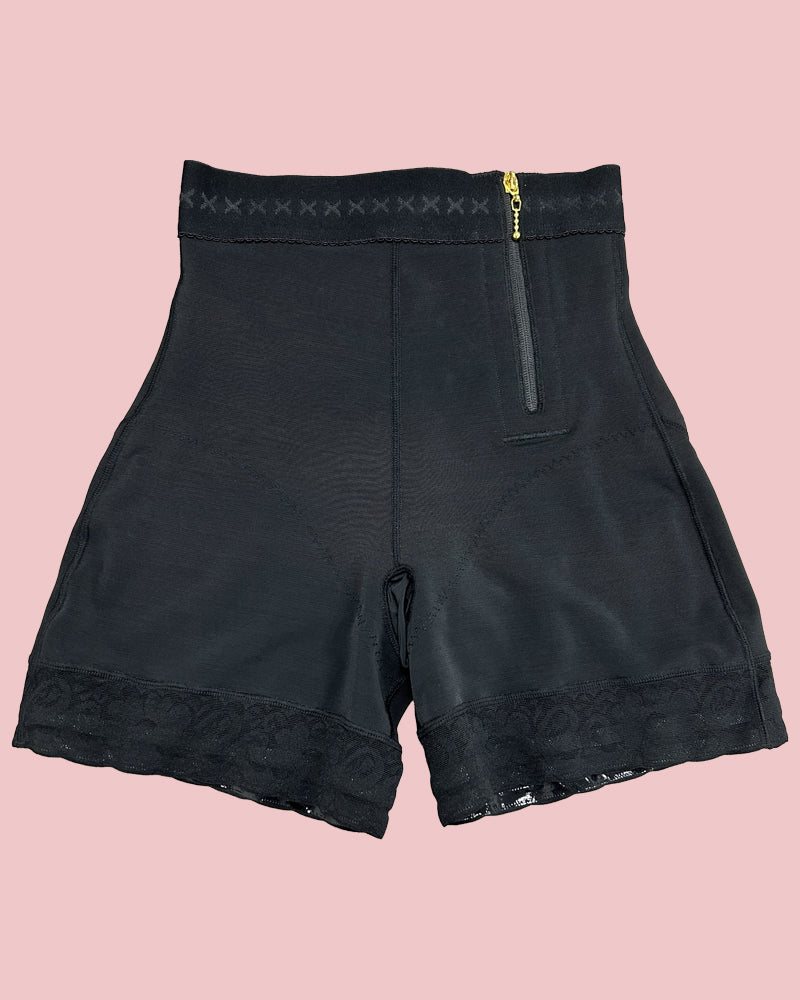 High Waist Side Zipper Butter Lifter Faja Shorts