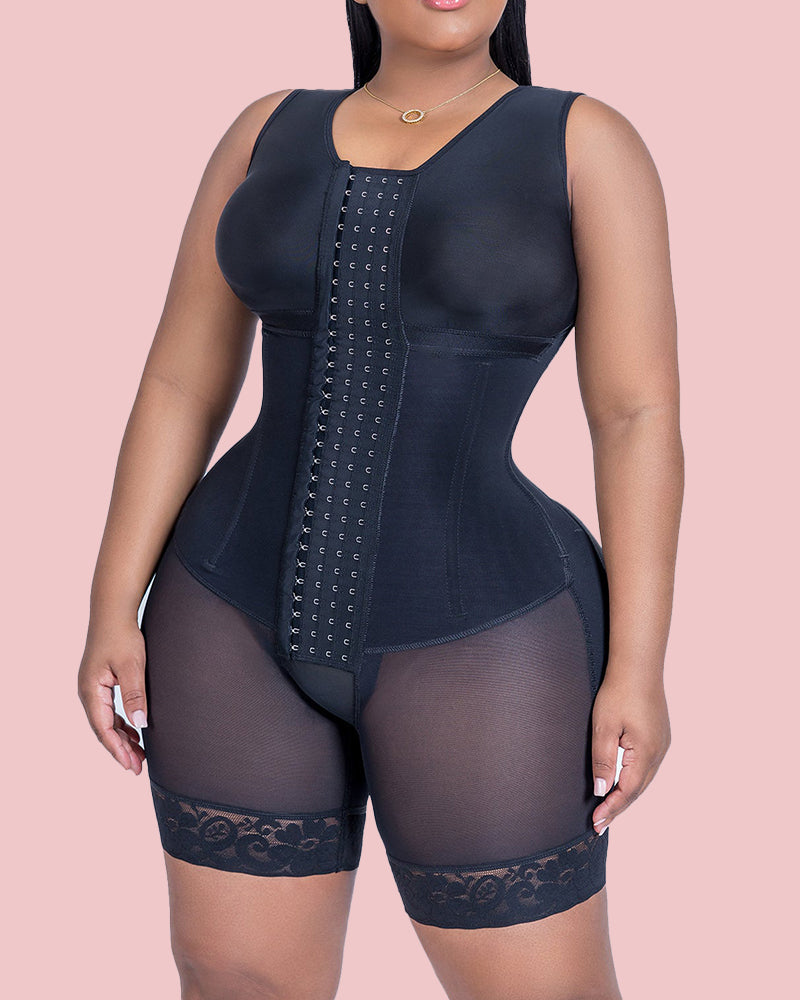 Full Body Shapewear For Tummy Control Hook And Eye Closure Adjustable Breast Support Bodyshaper