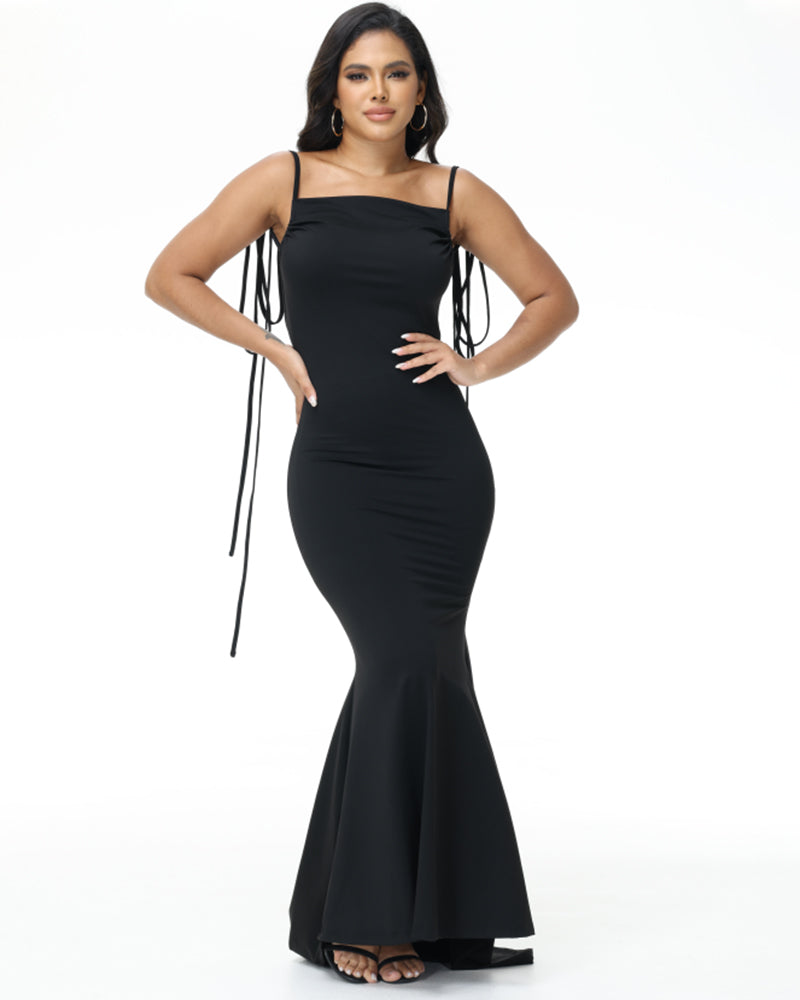 Fashionable Slim Slip Maxi Dress