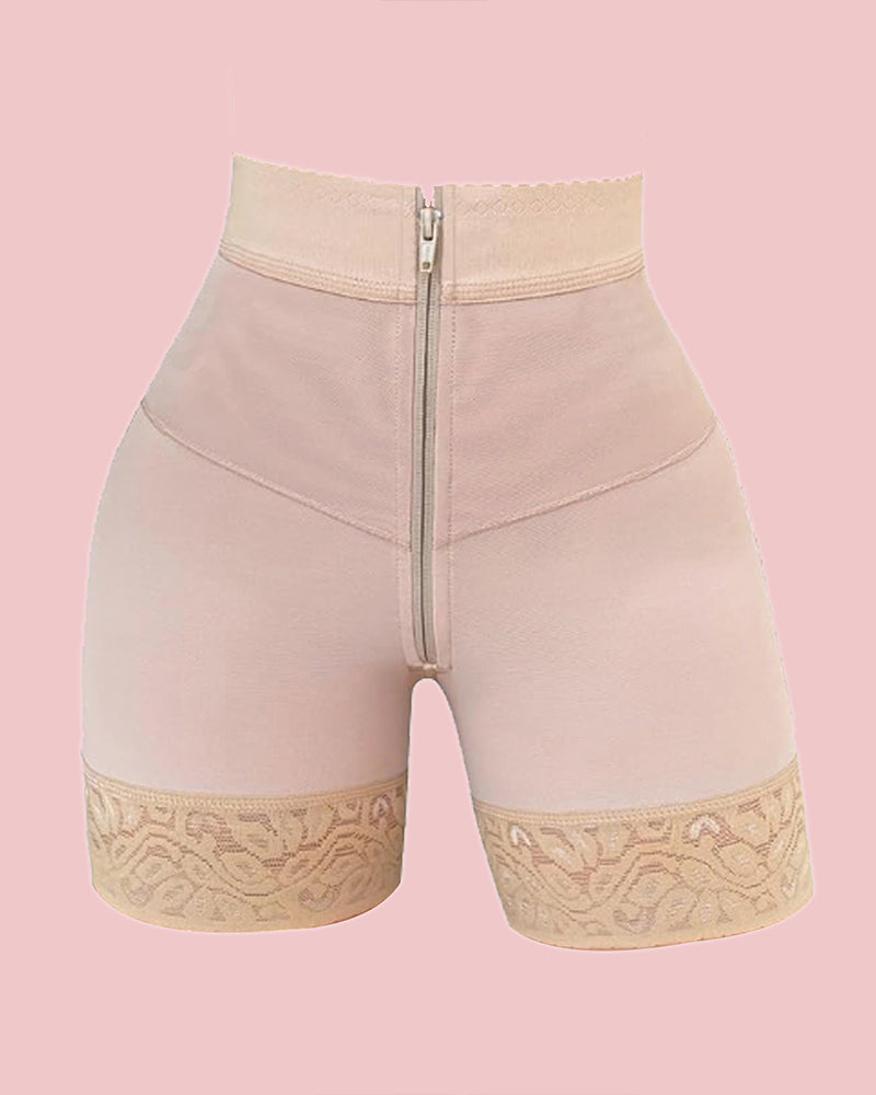 Internal Hooks Firm Compression Zipper Butt Lift Peahcy Shaper Shorts