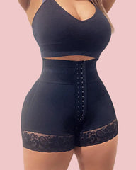 BBL Shorts Double Compression High Waisted Hook & Eye Control  With Mid-section Tummy Control Curvy Fit