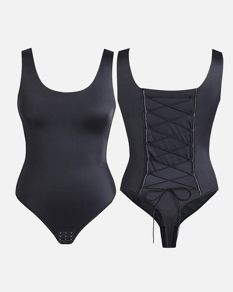 Back Lace-up Seamless Tummy Control Bodysuit