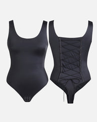 Back Lace-up Seamless Tummy Control Bodysuit