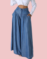 Solid Color Long Wide Leg Flared Pants