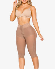 High Waisted Shaping Midi Pants Grommet Control