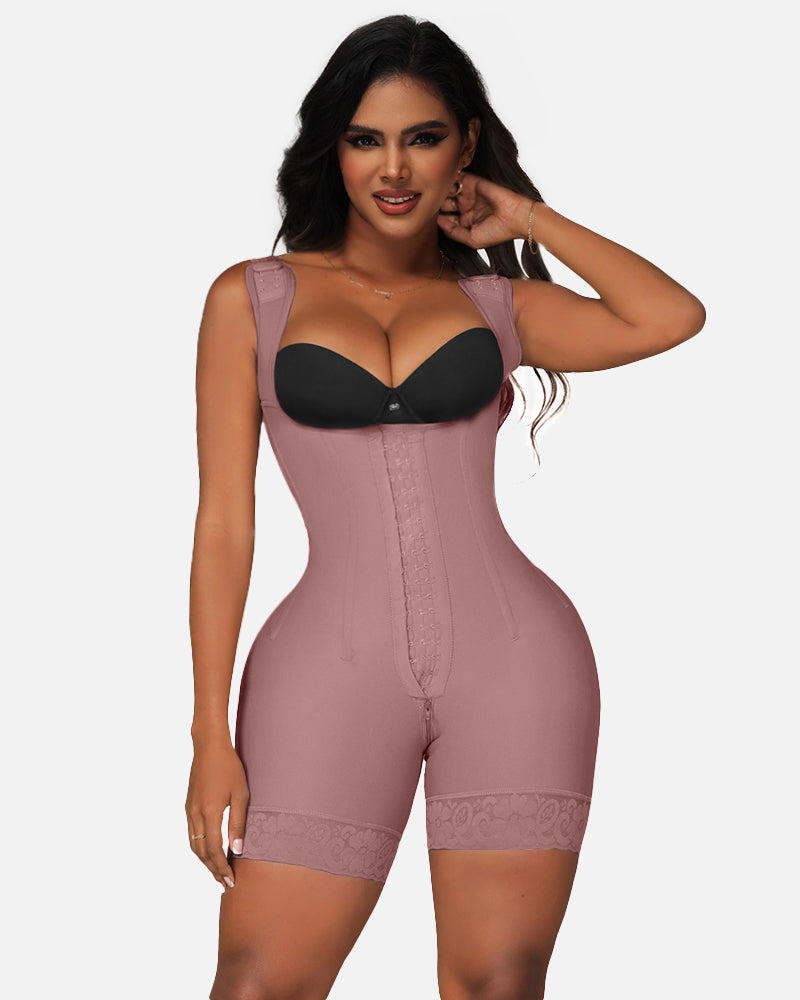 Faja Tummy Control Open Bust Shapewear Thigh Slimmer Zipper Crotch Body Shaper