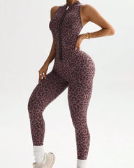 Leopard Print Yoga Jumpsuit