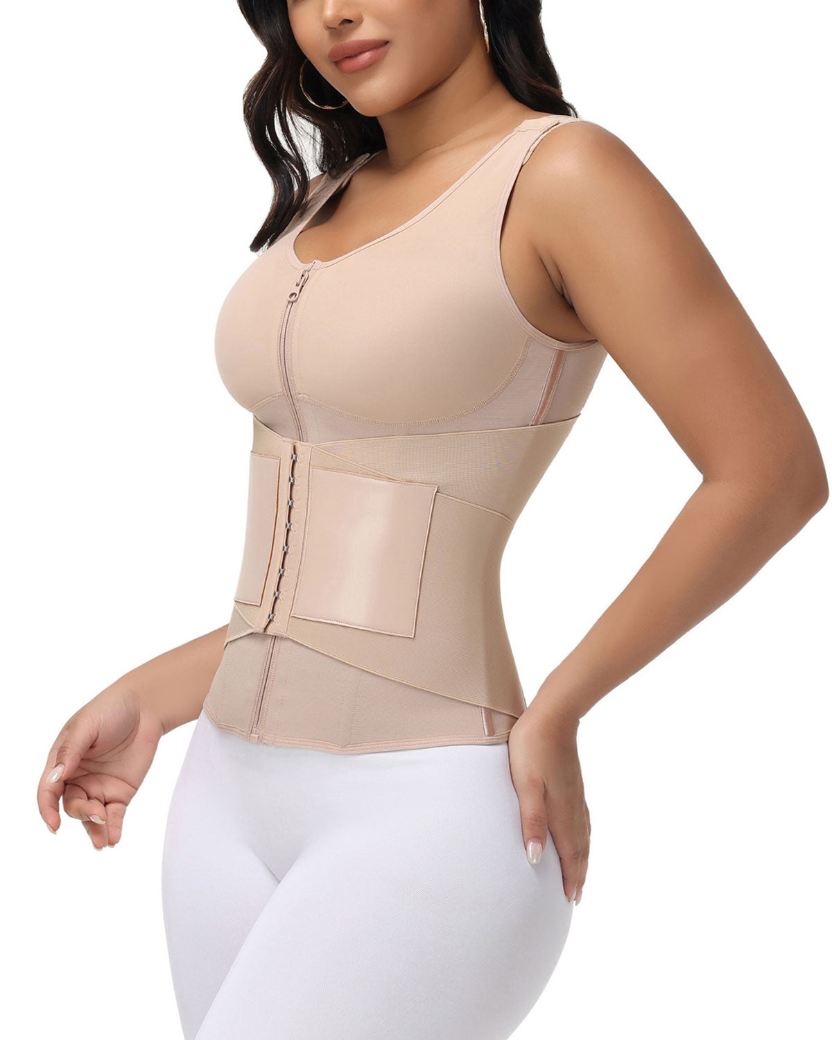 Zipper & Button Double Pressure Waist Trainer