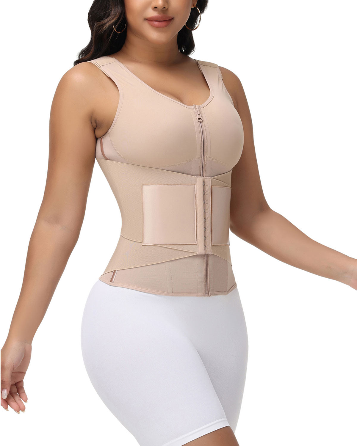 Zipper & Button Double Pressure Waist Trainer