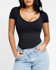 Short Sleeve Seamless Elasticity Waist Trainer Compression Shapewear