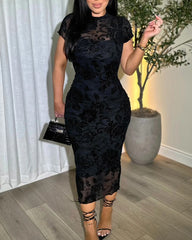 Sheer Mesh Bodycon Dress
