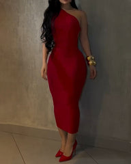 Off-Shoulder Bodycon Midi Dress