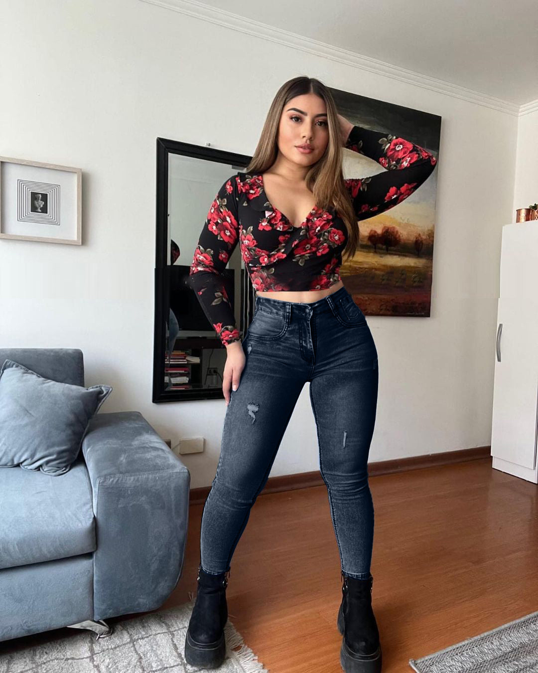 Full Elasticated And Comfortable Push Up High Waist Skinny Jeans