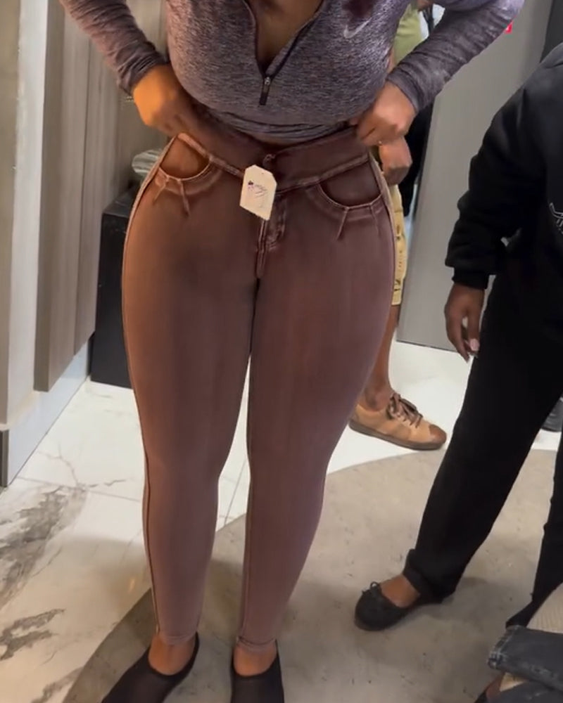 Stretch Hip-Lifting Skinny Jeans