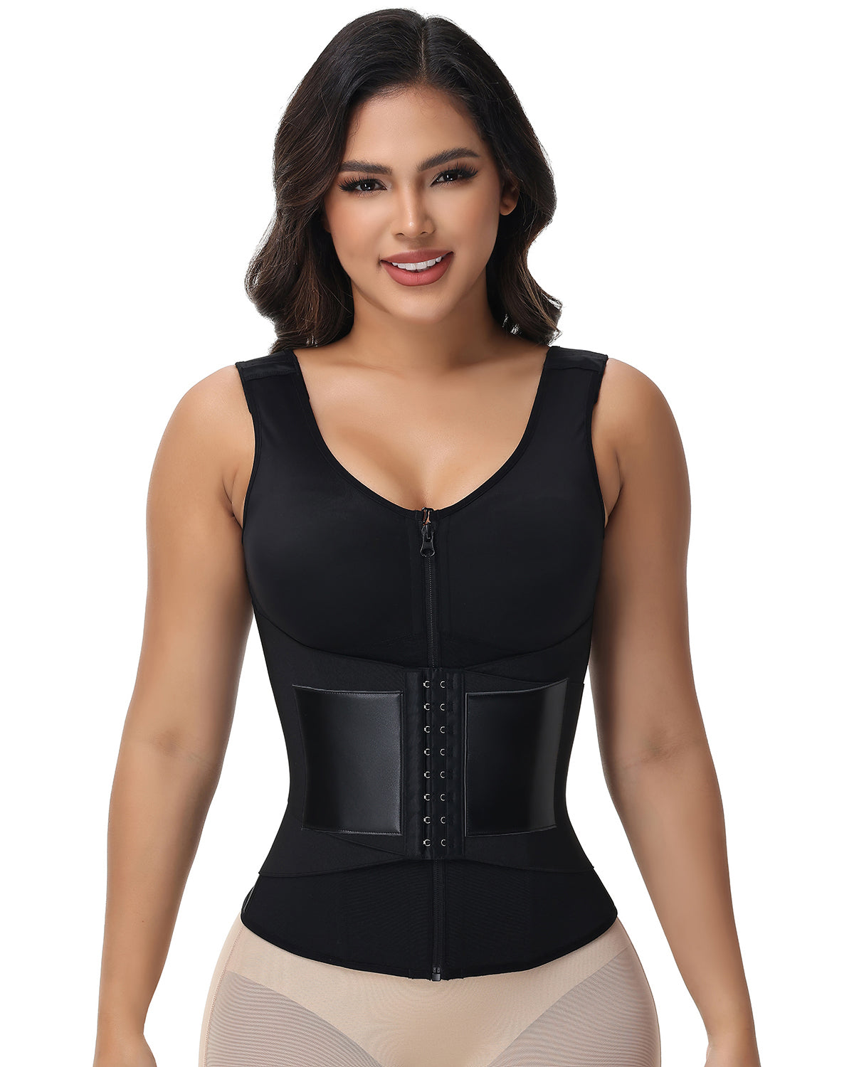 Zipper & Button Double Pressure Waist Trainer